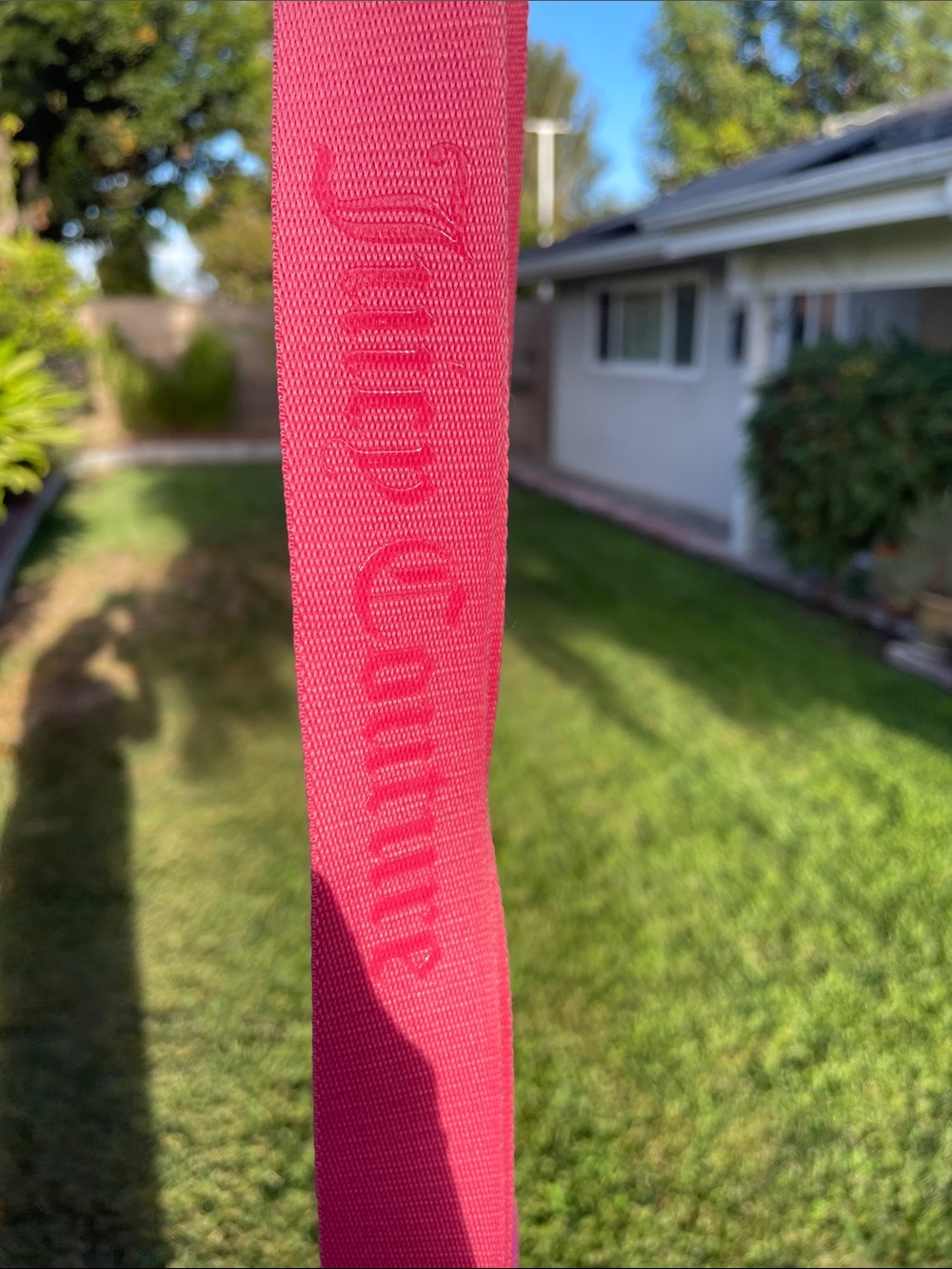 Juicy Couture Pink Grosgrain luggage belt or can be used as a Belt.